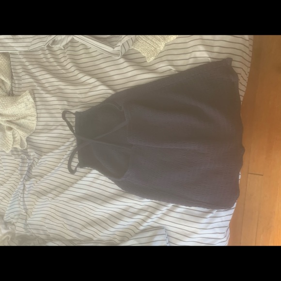 Blue ribbed halter top - Picture 2 of 2